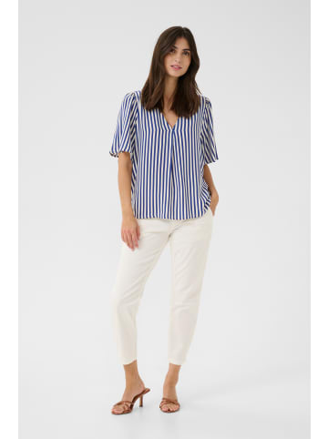 CULTURE Kurzarm-Bluse CUdenia in Mazarine Blue/White Stripe