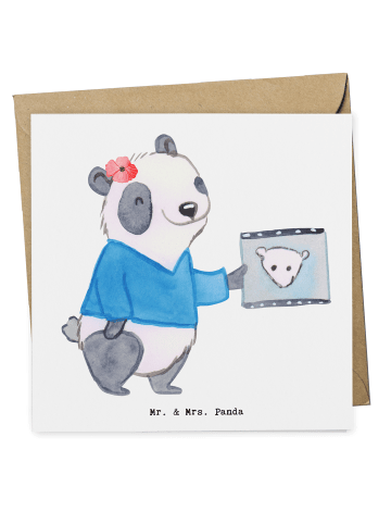 Mr. & Mrs. Panda Deluxe Karte Neurologin Herz ohne Spruch in Weiß