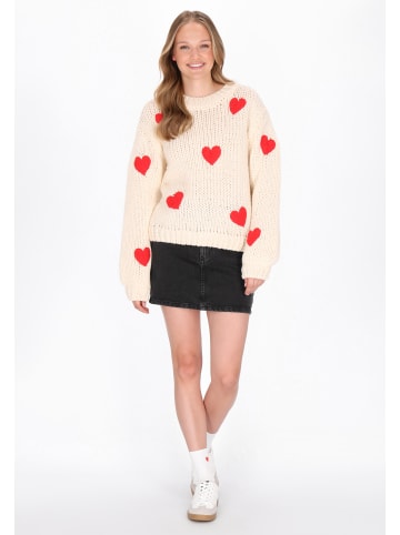 myMo Women Sweater in offwhite red