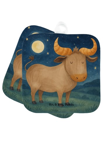 Mr. & Mrs. Panda Ofenhandschuhe Sternzeichen Stier Design ohne S... in Weiß