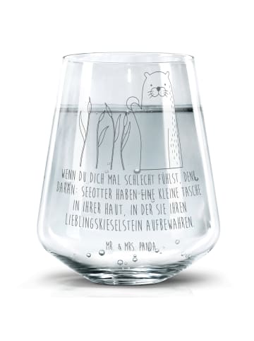 Mr. & Mrs. Panda Wasserglas Otter Stein mit Spruch in Transparent