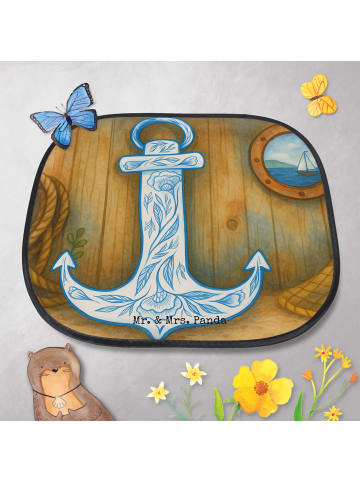 Mr. & Mrs. Panda Auto Sonnenblende Anker Blau Design ohne Spruch in Weiß