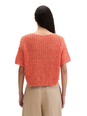 Marc O'Polo Kurzarm-Strickpullover boxy in Warm Orange