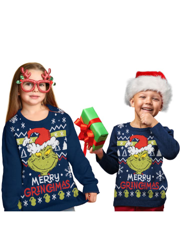 The Grinch The Grinch Weihnachtspullover Strick Pullover Ugly Christmas Sweater in blau