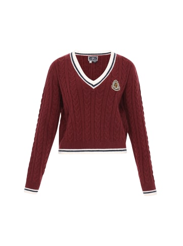 DreiMaster Maritim Women Sweater in wine red navy offwhite