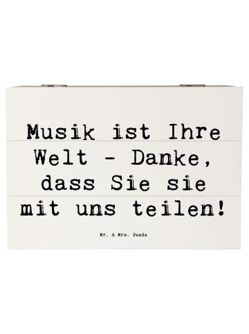 Mr. & Mrs. Panda Geschenkbox Spruch Musiklehrer Danke mit Spruch in Weiß