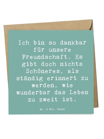 Mr. & Mrs. Panda Glückwunschkarte Spruch Dankbarkeit für Freunds... in Meeresbrise