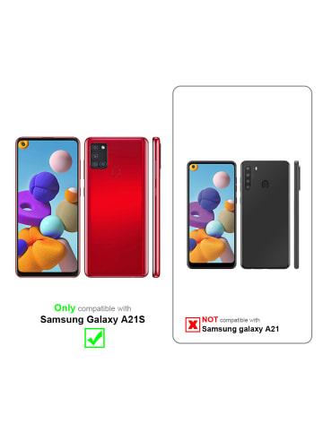 cadorabo Handykette für Samsung Galaxy A21s Hülle in ROT WEIß