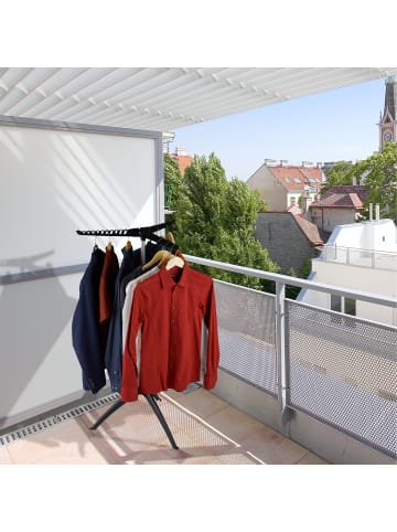 relaxdays Bügelwäscheständer in Schwarz/Grau -  (H)129 x Ø 62 cm