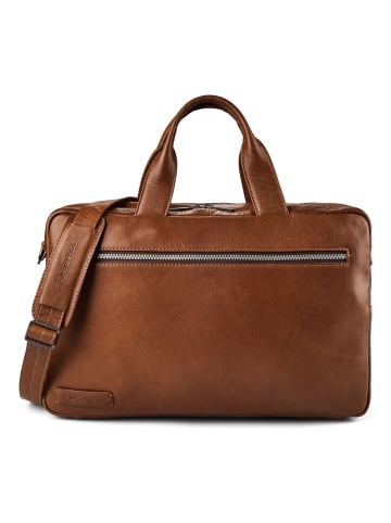 Plevier Jimmy Aktentasche Leder 31 cm Laptopfach cognac