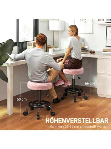 HOMCOM Rollhocker in Rosa 50L x 50B x 66H cm