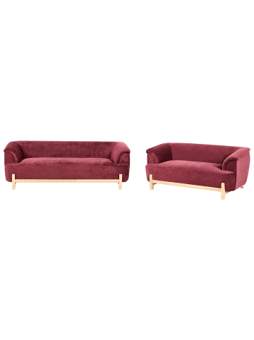 Beliani 2-tlg Sitzgruppe ALNOR in Rot/Braun