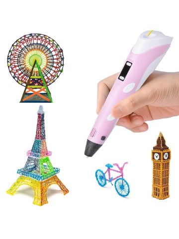 Wisam® 3D Drucker Stift Set Rosa für Kinder Erwachsene mit 3 Farben 1.75mm