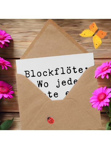 Mr. & Mrs. Panda Deluxe Karte Spruch Abenteuer Blockflöte mit Sp... in Weiß
