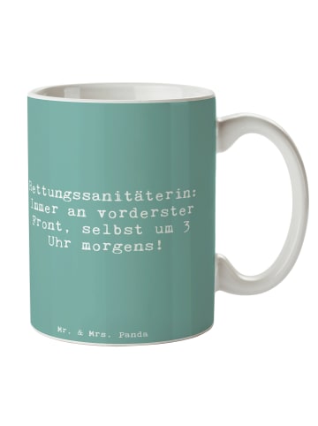 Mr. & Mrs. Panda Tasse mit Spruch Spruch Rettungssanitäterin Mut... in Meeresbrise