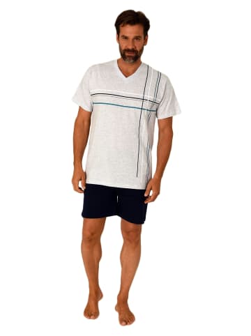 NORMANN Shorty Schlafanzug kurzarm Pyjama - 84255 in grau