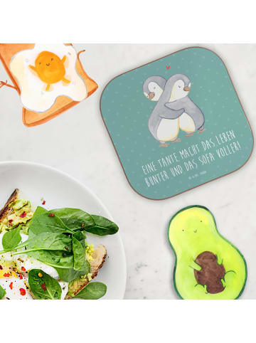 Mr. & Mrs. Panda Untersetzer Bunte Tante mit Spruch in Meeresbrise