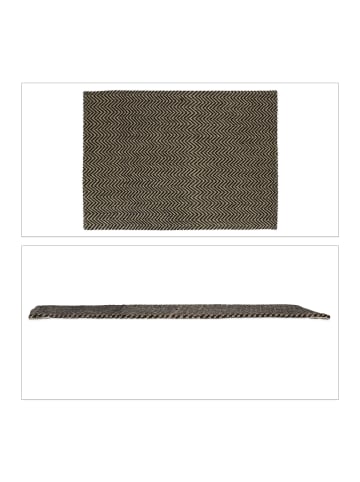 relaxdays Fußmatte "Jute" in Natur/ Schwarz - (B)80 x (T)60 cm