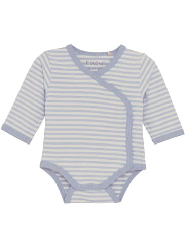 Fixoni Kinder Wickelbody "Wrap Body LS Y/D Stripe" in Blau