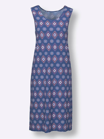 WITT WEIDEN Sommerkleid in jeansblau-orange-bedruckt