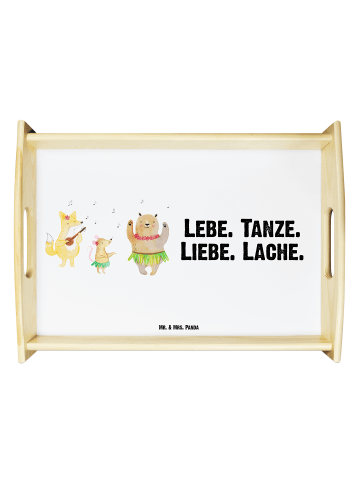 Mr. & Mrs. Panda Tablett Waldtiere Aloha mit Spruch in Weiß