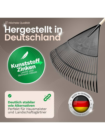 Novatool Novatool 2X Laubbesenkopf, Laubbesen mit 30 Kunststoff-Zinken, Rechen in Schwarz