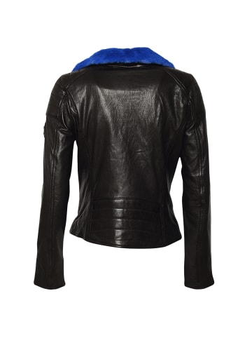 Roberto Geissini Alla Lederjacke Schwarz Blau