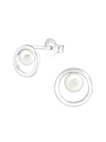 Alexander York Ohrstecker CIRCLE mit PERLE in 925 Sterling Silber, 2-tlg.