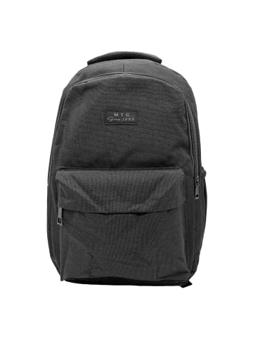 EGOMAXX Basic Backpack Stoff Rucksack Uni Daypack Nadelstreifen Design in Grau-Schwarz