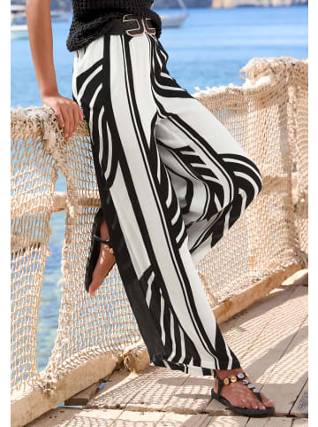 s.Oliver Palazzohose in creme-schwarz bedruckt
