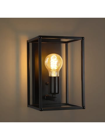 ZMH Wandleuchte in schwarz 1-flammige E27 rechteckig vintage Metall MAX.40W