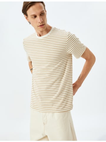 KOTON TSHIRT SS BSC in Kamelfeder Gestreift