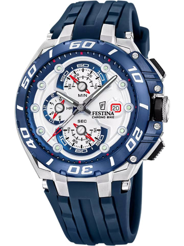 Festina Herrenuhr Chronograph Chrono Bike Silikon Blau
