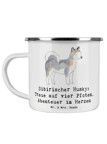 Mr. & Mrs. Panda Teetasse Sibirischer Husky mit Spruch in Weiß