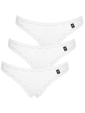 Like It 6er Pack Damen String in weiss-schwarz