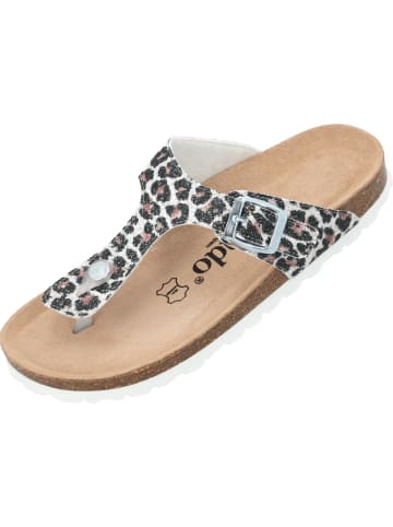 palado Zehentrenner in weiß leo glitzer