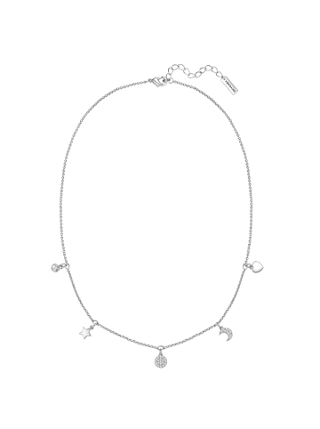 Yokoamii Kette Stern/Kreis/Mond/Herz aus Messing mit Zirkonia in silber
