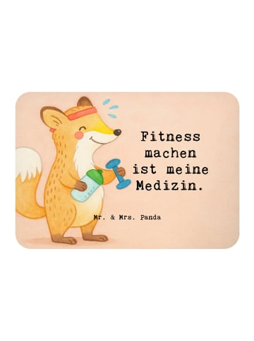 Mr. & Mrs. Panda Magnet Fuchs Fitness Design mit Spruch in Weiß