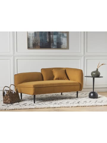 Beliani Chaiselongue CHEVANNES Gelb/Schwarz - (W) 138 x (H) 74 x (L) 77 cm rechtsseitig