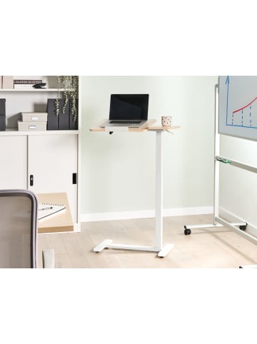 Beliani Verstellbarer Laptopständer SCHOLA in Braun/Weiß - (W) 70 x (H) 76 x (L) 40 cm