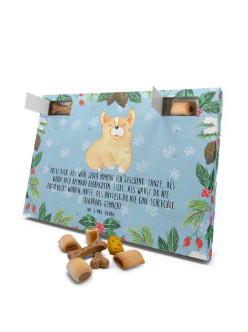 Mr. & Mrs. Panda Hunde Adventskalender Corgie mit Spruch in Eisblau
