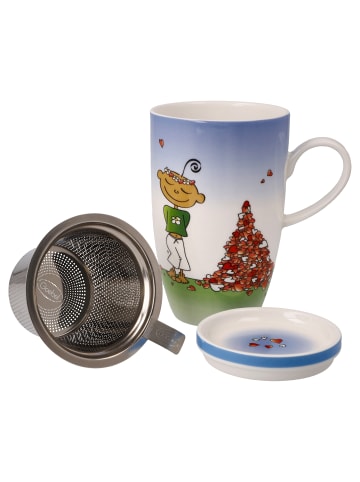 Goebel Teetasse mit Deckel und Sieb " Der kleine Yogi Für Dich gesammelt " in Bunt
