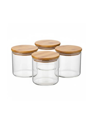 relaxdays 3 x Vorratsglas in Transparent/ Natur - 650 ml