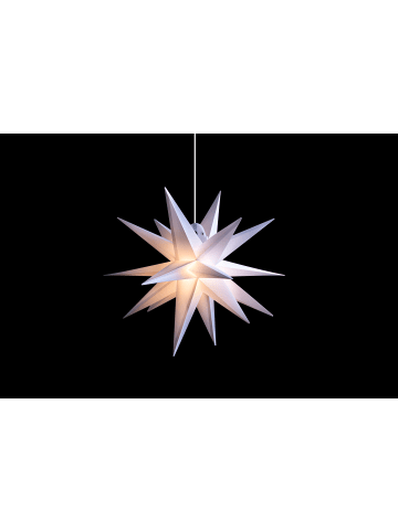Sterntaler Dekostern | Weihnachtsstern Kunststoff | 18-Zacker Faltstern | Weiß |