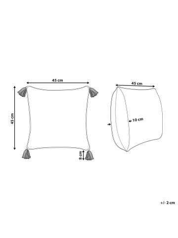 Beliani Dekokissen SETOSA in Bunt/Weiß/Rosa - (W) 45 x (H) 10 x (L) 45 cm