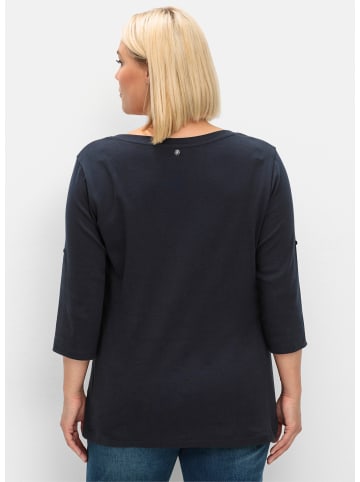 sheego 3/4-Arm-Shirt in tiefblau