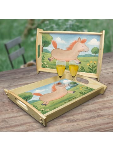 Mr. & Mrs. Panda Serviertablett Pferd Springen Design ohne Spruch in Weiß