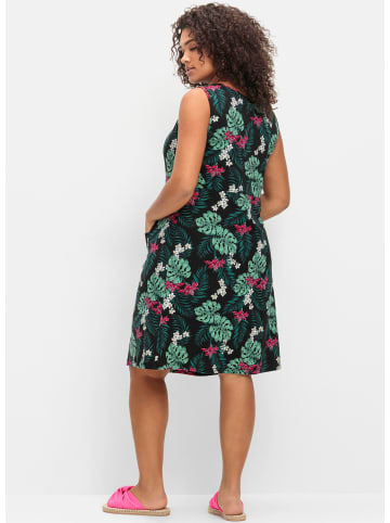 sheego Sommerkleid in schwarz-gemustert