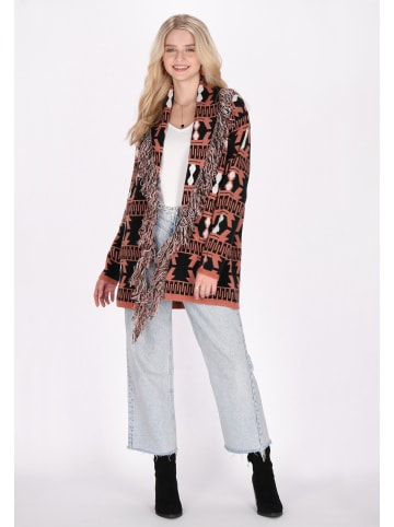 IZIA Damen Cardigan in Braun Mehrfarbig
