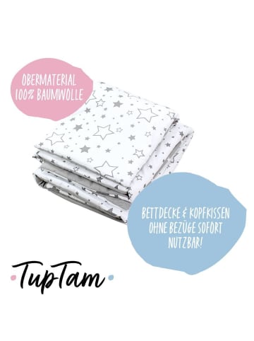 TupTam Kinder Bettdecken Set Gemustert in grau